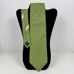 Ermenegildo Zegna Green Silk Nautical Geometric Tie